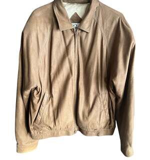 Remy Vintage Tan Leather Bomber Jacket Size 42 Made in USA